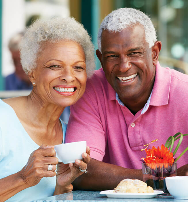 happy, smiling senior couple